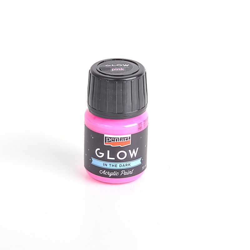Akrylová farba 30 ml, svieti v tme, ružová Akrylová farba 30 ml, svieti v tme, ružová