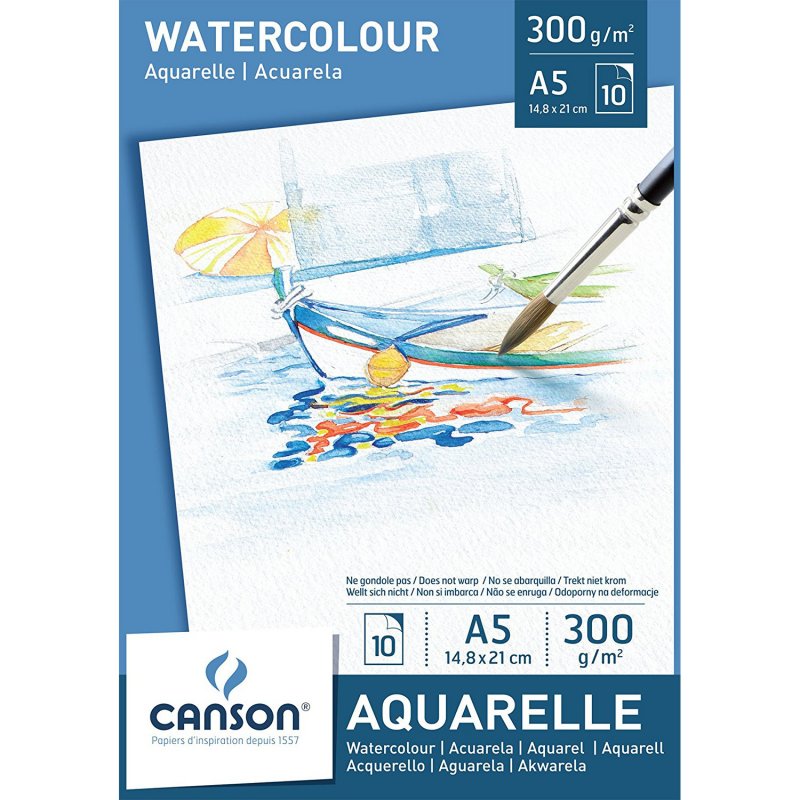 CANSON AQUARELLE A5, 300g/m2, 10 listov CANSON AQUARELLE A5, 300g/m2, 10 listov