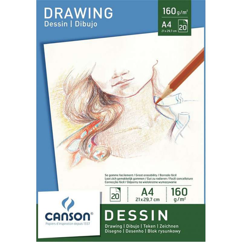 CANSON DESSIN A4, 160g/m2, 20 listov CANSON DESSIN A4, 160g/m2, 20 listov