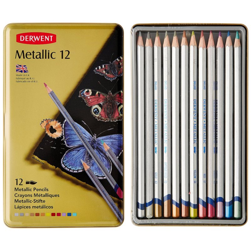 Derwent, Sada ceruziek METALLIC, 12 ks Derwent, Sada ceruziek METALLIC, 12 ks
