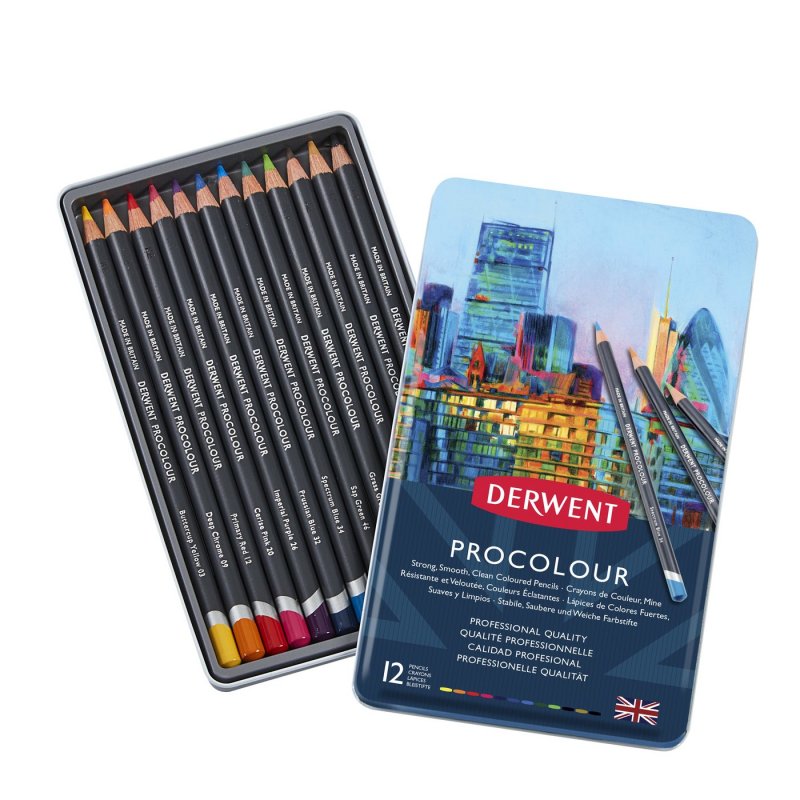 Derwent, Sada pasteliek PROCOLOUR, 12 ks Derwent, Sada pasteliek PROCOLOUR, 12 ks