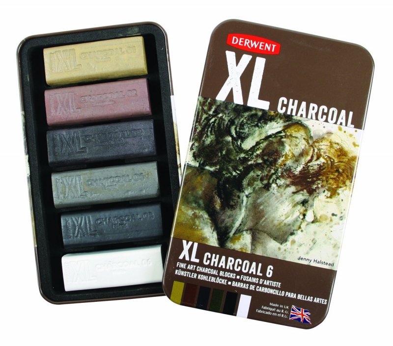 Derwent, Sada uhlíkov XL CHARCOAL BLOCK, 6 ks Derwent, Sada uhlíkov XL CHARCOAL BLOCK, 6 ks