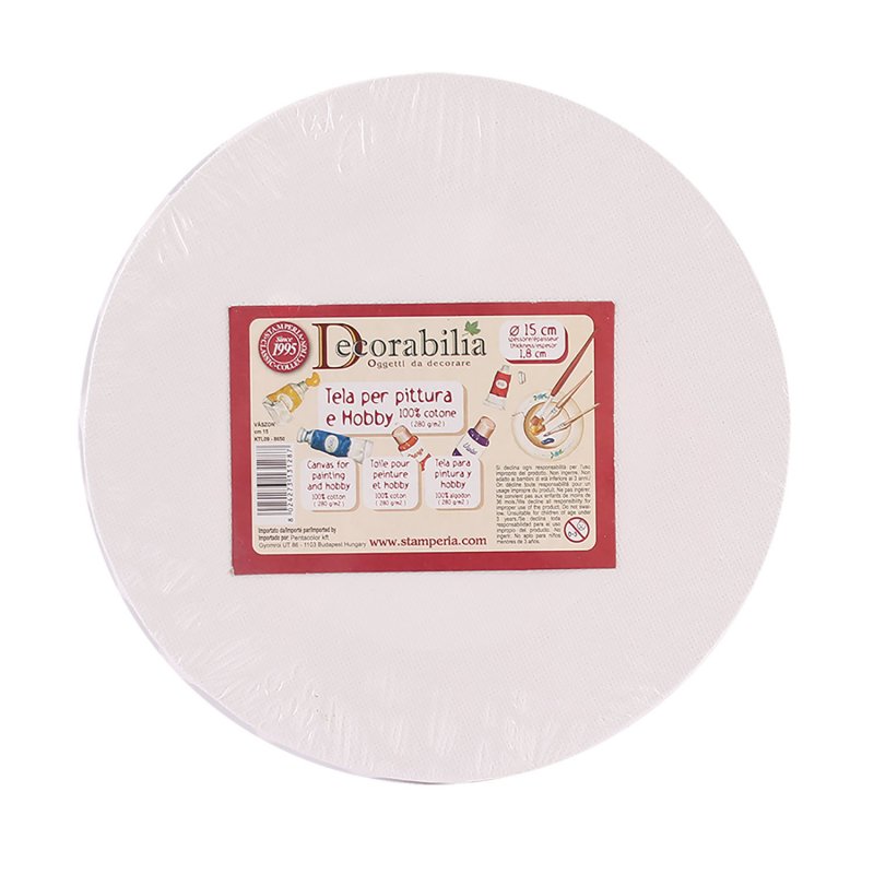 Maliarske plátno biele okrúhle, 15 cm Maliarske plátno biele okrúhle, 15 cm