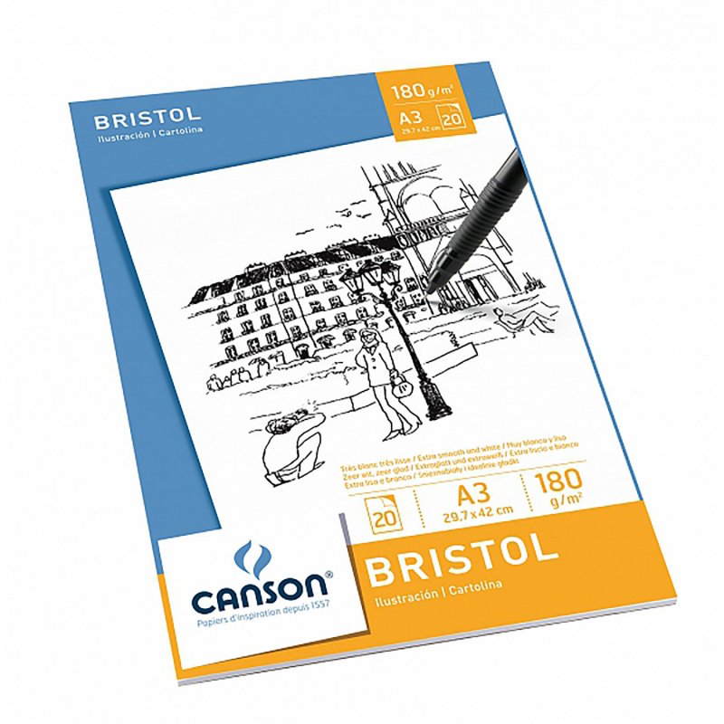 Skicár BRISTOL, A3, 180g/m2, 20 listov Skicár BRISTOL, A3, 180g/m2, 20 listov