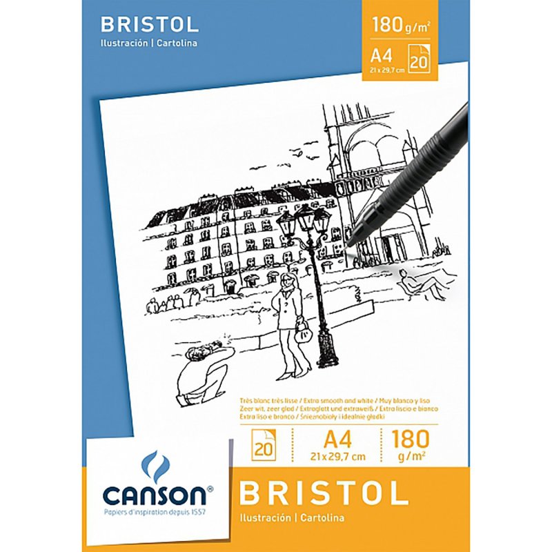 Skicár BRISTOL, A4, 180g/m2, 20 listov Skicár BRISTOL, A4, 180g/m2, 20 listov