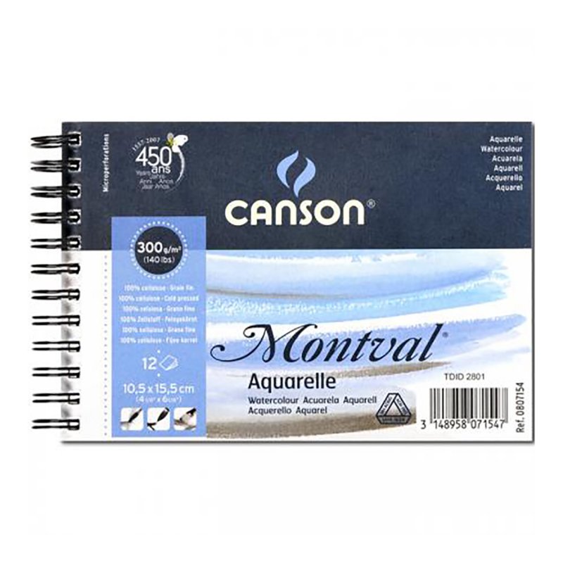 Skicár MONTVAL Aquarelle,10,5x15,5cm,300g,12 list Skicár MONTVAL Aquarelle,10,5x15,5cm,300g,12 list